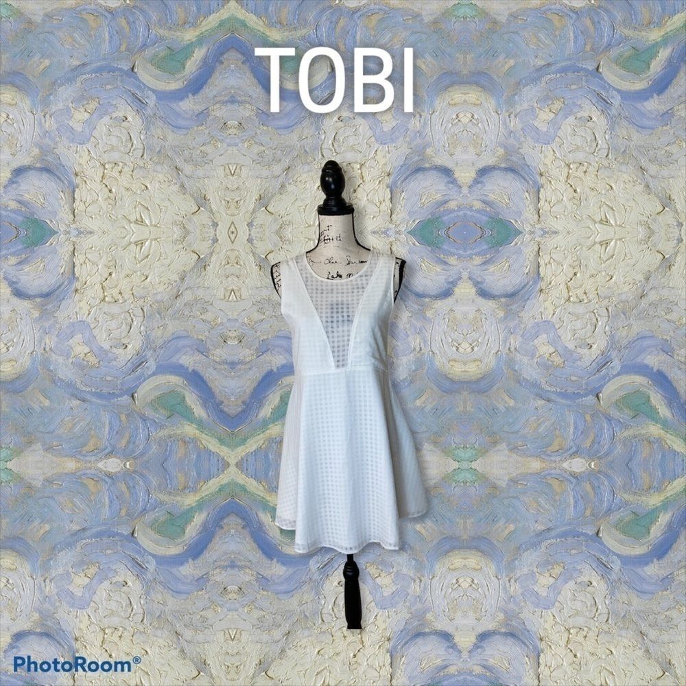 TOBI White Gingham Sleeveless Dress (S/P) NWT